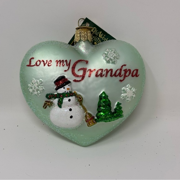 Old World Christmas Other - Old World Christmas Grandpa Heart Glass Ornament NWT OWC